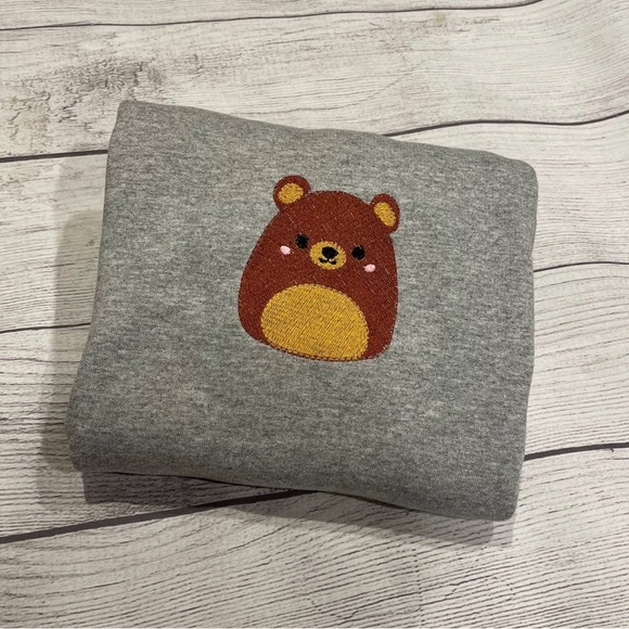 Custom Embroidered Squishmallow Crewneck Sweatshirt or T-Shirt Omar the Bear - Picture 5 of 5